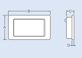 Dimension drawing for Aviator 4.3" Graphic User Interface