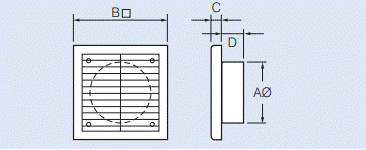 Dimension drawing for Fixed Louvre Grille
