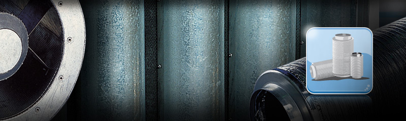 Fantech noise attenuation solutions including acoustic louvres, rectangular and circular attenuators, PowerLine square units, and cross-talk silencers