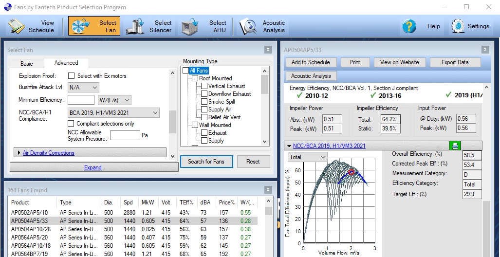 BCA2019 compliant selections