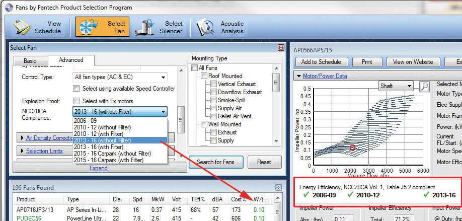 NCC/BCA compliant selections